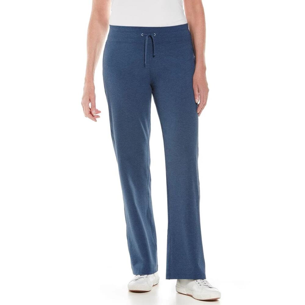 NWOT Coolibar Pants Windley Beach Blue Bamboo Sun Protection Pull On UPF 50+